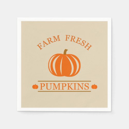 Farm fresh watercolor pumpkins fall autumn napkins