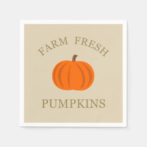 Farm fresh watercolor pumpkins fall autumn napkins