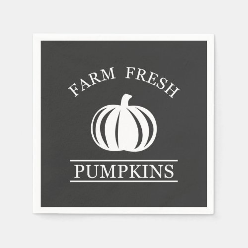 Farm fresh watercolor pumpkins fall autumn napkins