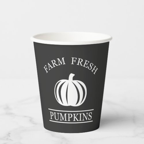 Farm fresh watercolor pumpkins fall autumn paper cups