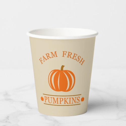 Farm fresh watercolor pumpkins fall autumn paper cups