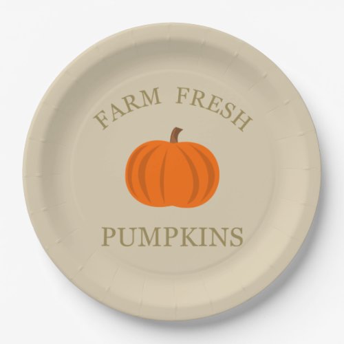 Farm fresh watercolor pumpkins fall autumn paper plates