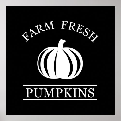 Farm fresh watercolor pumpkins fall autumn poster