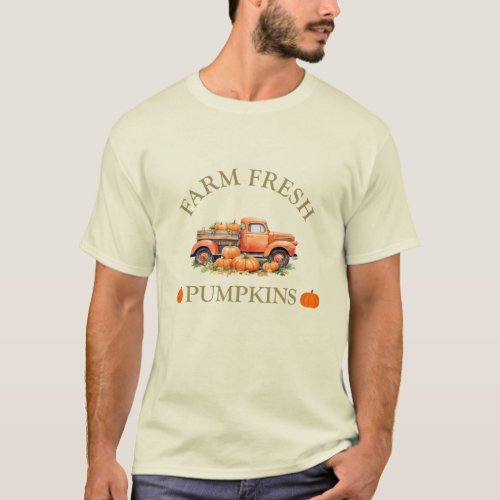 Farm fresh watercolor pumpkins fall autumn T_Shirt