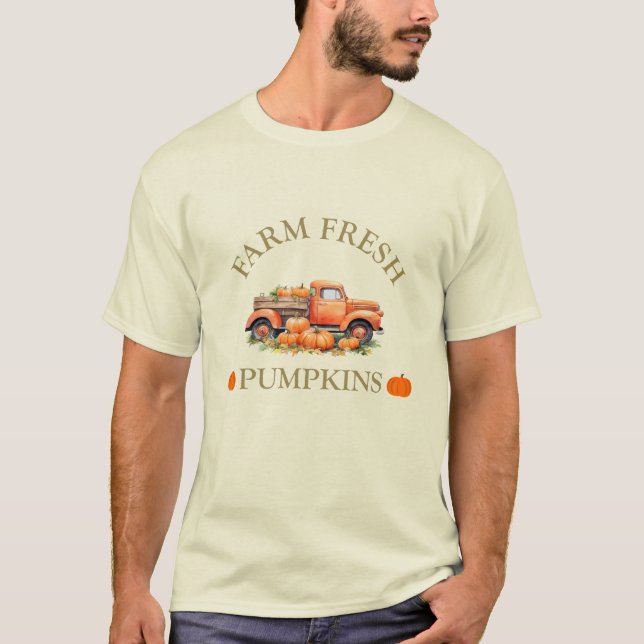 Farm fresh watercolor pumpkins fall autumn T-Shirt (Front)