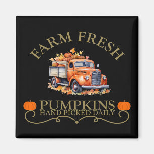 Farm fresh watercolor pumpkins leaves fall autumn magnet