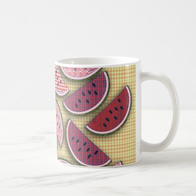 Farm Fresh Watermelons Pattern Art Coffee Mug (Right)