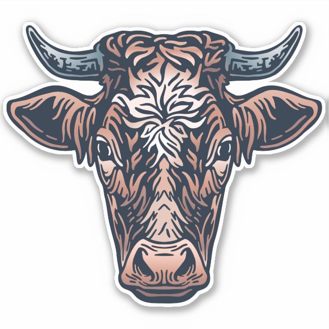 Farm Friend Cattle Face Sticker (Front)