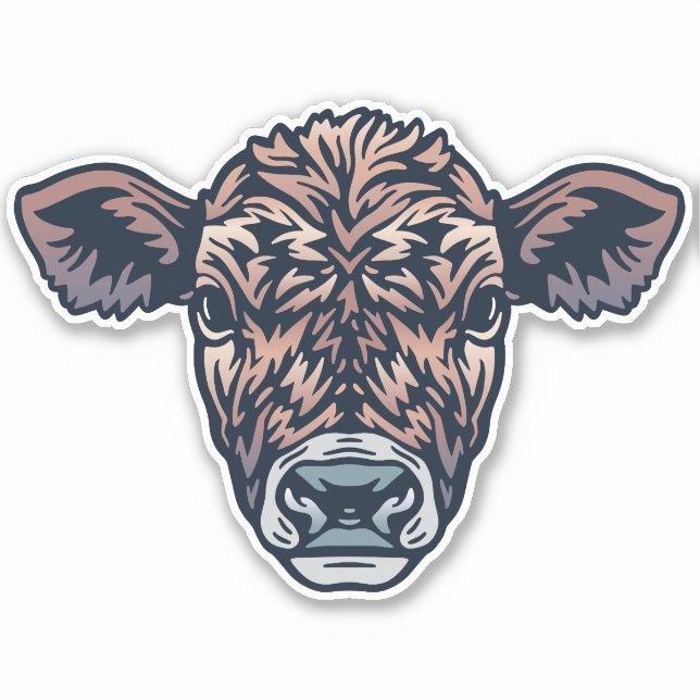 Farm Friend Cattle Face Sticker (Front)