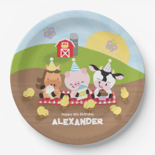 Farm Friends Animal Birthday Party Paper Plates