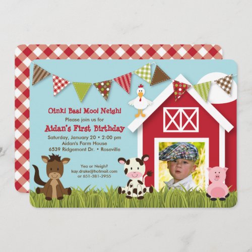 Farm Friends Birthday Invitation