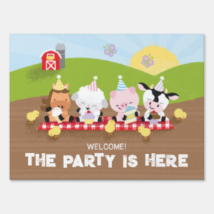 Farm Friends Birthday Party Yard Sign