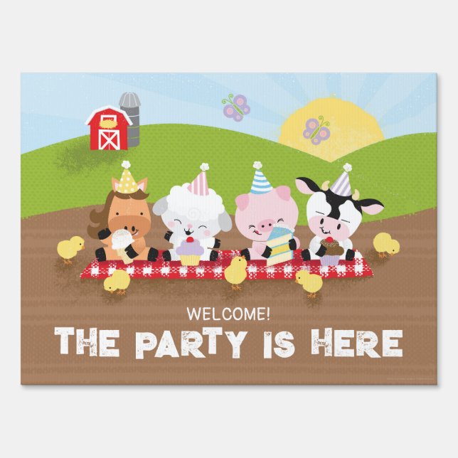 Farm Friends Birthday Party Yard Sign (Front)