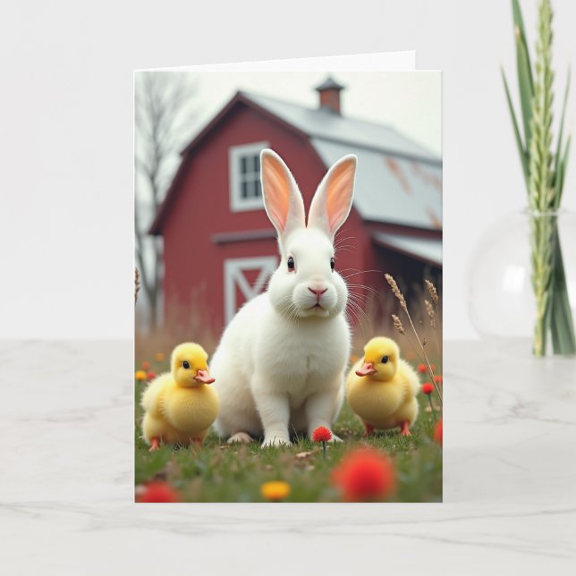 Farm Friends Cute Scene Card (Front)