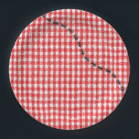 Farm Friends Gingham Birthday Party Paper Plates<br><div class="desc">Cock-a-Doodle-Moooo! These fun birthday party plates have a classic red and white check pattern that's sure to gussy up any party or picnic. Busy little ants scurry across to add a touch of whimsy. This design will mix-n-match perfectly with our "Farm Friends" birthday party collection. See the entire collection in...</div>