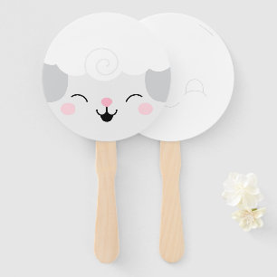 Farm Friends Lamb Hand Fan with Draw-a-Face Back