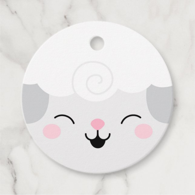 Farm Friends Laughing Lamb Gift Tag (Front)