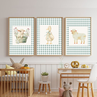 Farm Friends Nursery Wall Art Set - 