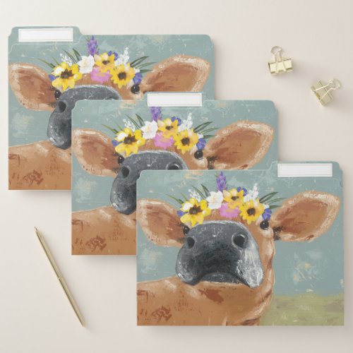Farm Fun _ Cow with Flower Crown File Folder