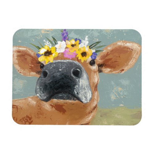 Farm Fun _ Cow with Flower Crown Magnet