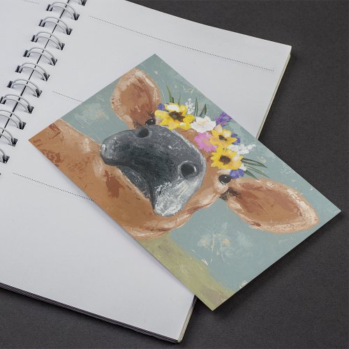 Farm Fun _ Cow with Flower Crown Postcard