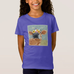 Farm Fun - Cow with Flower Crown T-Shirt