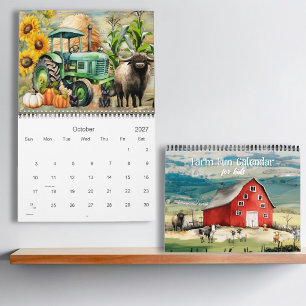 Farm Fun Kids 12-Month Wall Calendar