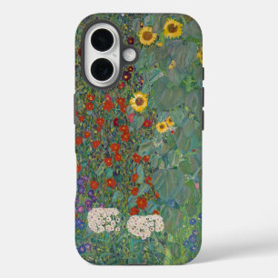 Farm Garden Sunflowers by Gustav Klimt Painting iPhone 16 Case