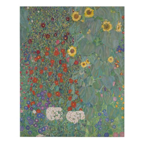 Farm Garden Sunflowers by Gustav Klimt Painting Faux Canvas Print