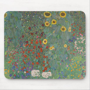 Farm Garden Sunflowers by Gustav Klimt Painting Mouse Pad