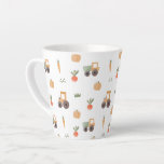 Farm Garden Watercolor Fun Pattern Latte Mug