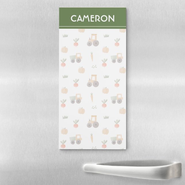 Farm Garden Watercolor Fun Pattern Magnetic Notepad (In Situ)