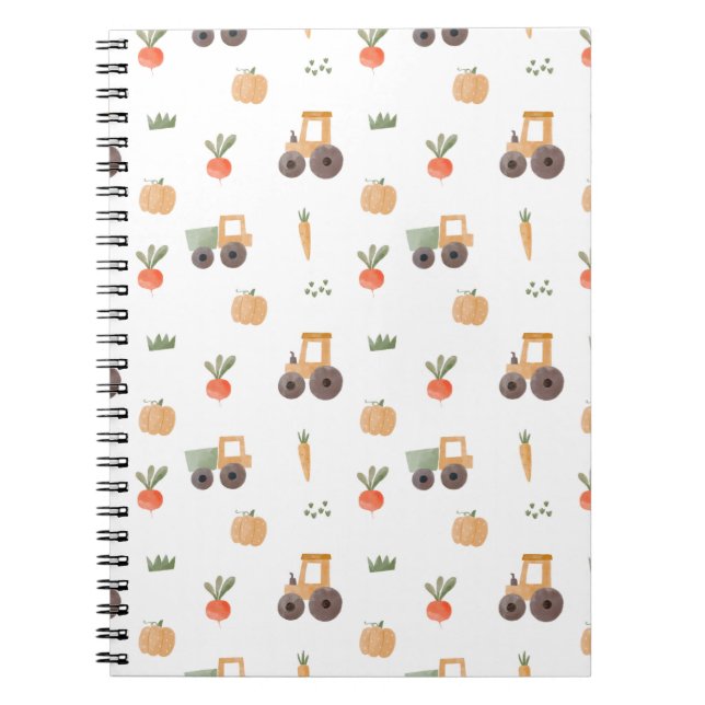 Farm Garden Watercolor Fun Pattern Notebook (Front)