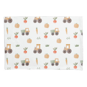 Farm Garden Watercolor Fun Pattern Pillow Case