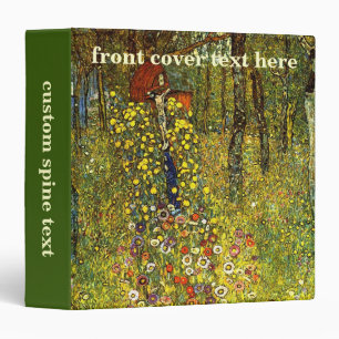 Farm Garden with Crucifix by Gustav Klimt 3 Ring Binder
