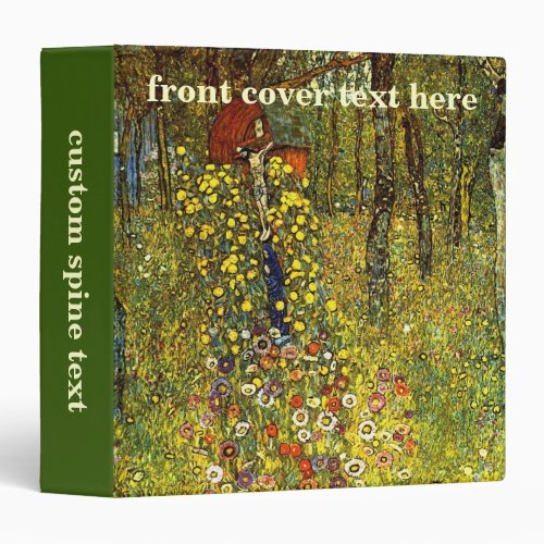 Farm Garden with Crucifix by Gustav Klimt 3 Ring Binder