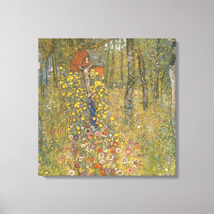 Farm Garden With Crucifix (by Gustav Klimt) Canvas Print