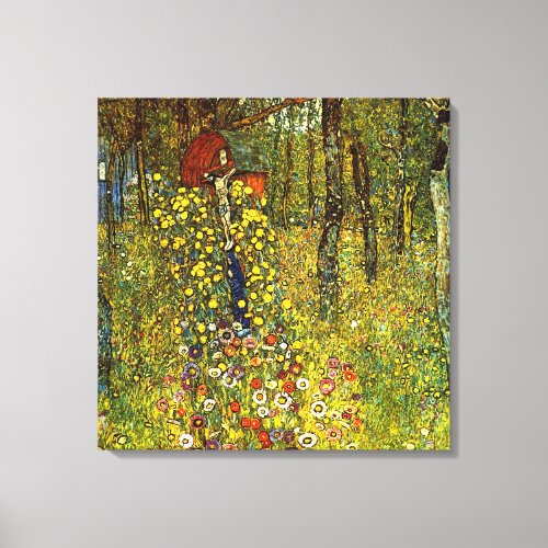 Farm Garden with Crucifix by Gustav Klimt Canvas Print