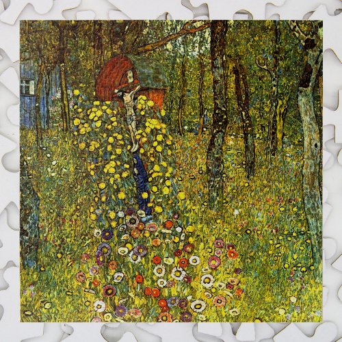 Farm Garden with Crucifix by Gustav Klimt Jigsaw Puzzle