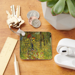 Farm Garden with Crucifix by Gustav Klimt Keychain