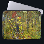 Farm Garden with Crucifix by Gustav Klimt Laptop Sleeve<br><div class="desc">Farm Garden with Crucifix (1911/1912) by Gustav Klimt is a vintage Victorian Era Symbolism fine art religious painting. A nature scene with a variety of flowers surrounding a crucifix with Jesus Christ in a garden on a farm. About the artist: Gustav Klimt (1862-1918) was an Austrian Symbolist painter and one...</div>