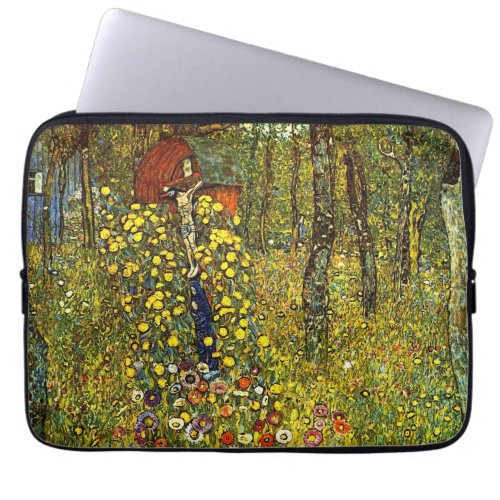 Farm Garden with Crucifix by Gustav Klimt Laptop Sleeve