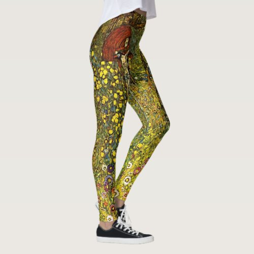 Farm Garden with Crucifix by Gustav Klimt Leggings