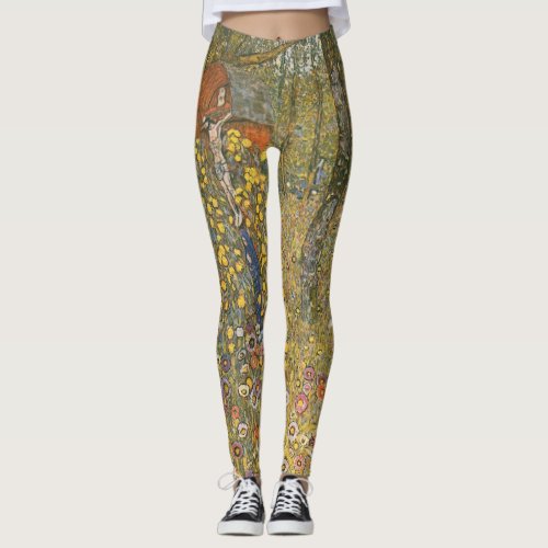 Farm Garden With Crucifix by Gustav Klimt Leggings