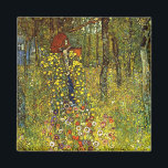 Farm Garden with Crucifix by Gustav Klimt Magnet<br><div class="desc">Farm Garden with Crucifix (1911/1912) by Gustav Klimt is a vintage Victorian Era Symbolism fine art religious painting. A nature scene with a variety of flowers surrounding a crucifix with Jesus Christ in a garden on a farm. About the artist: Gustav Klimt (1862-1918) was an Austrian Symbolist painter and one...</div>