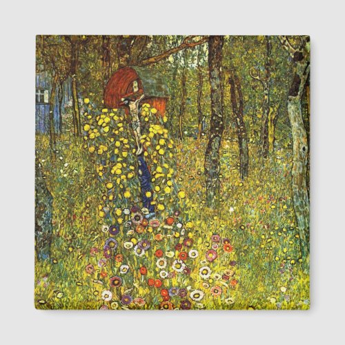 Farm Garden with Crucifix by Gustav Klimt Magnet