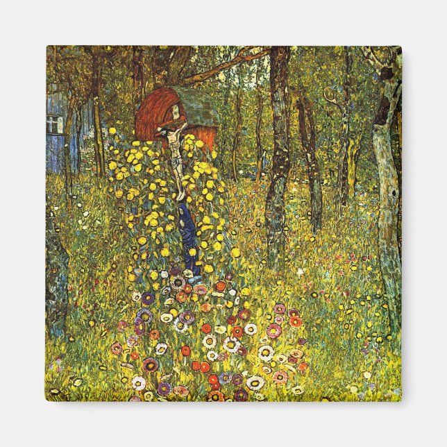 Farm Garden with Crucifix by Gustav Klimt Magnet (Front)