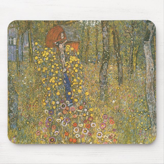 Farm Garden With Crucifix (by Gustav Klimt) Mouse Pad (Front)