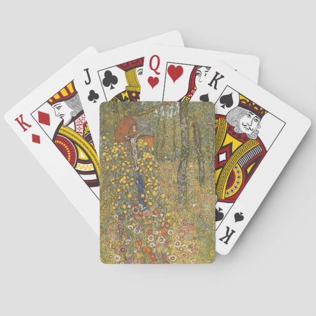 Farm Garden With Crucifix (by Gustav Klimt) Poker Cards (Back)