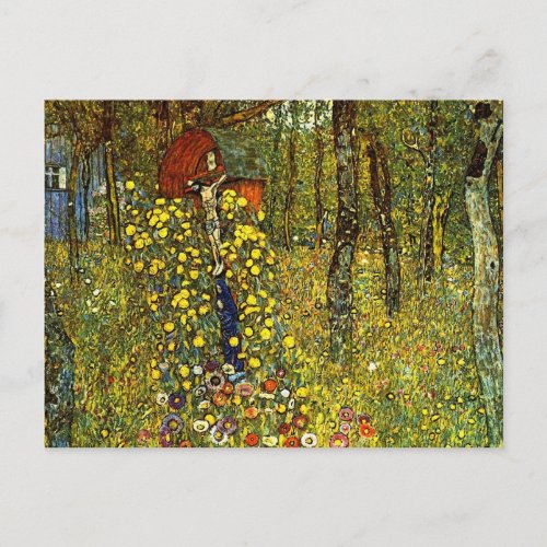 Farm Garden with Crucifix by Gustav Klimt Postcard